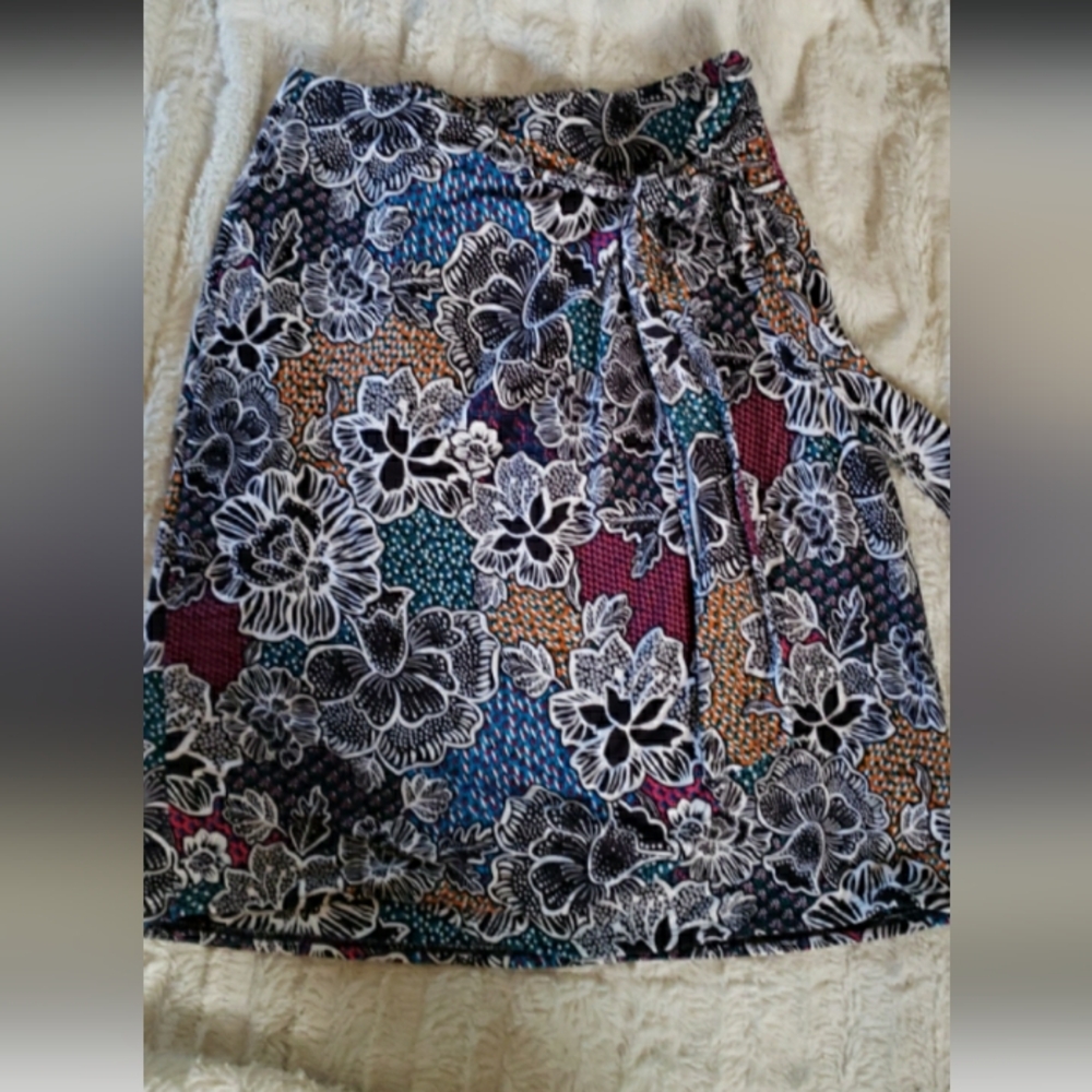 Floral A-Line Skirt with Tie Waist